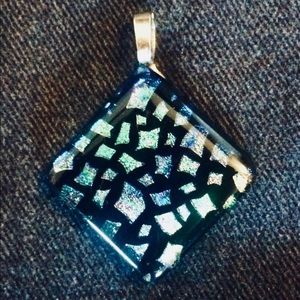Handmade dichroic glass pendant